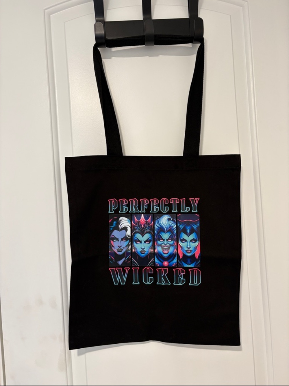 Disney villains Black Graphic Tote Bag